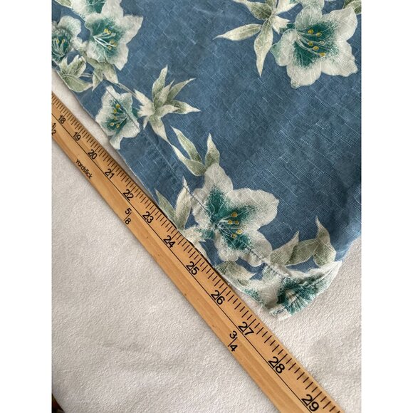 Tommy Bahama Mens XXL Blue Hawaiian Bahama Floral 100% Silk Button Shirt Y2K - Picture 5 of 11
